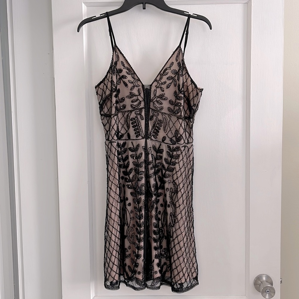 Altar’s State Sheer Beaded Mini Dress
